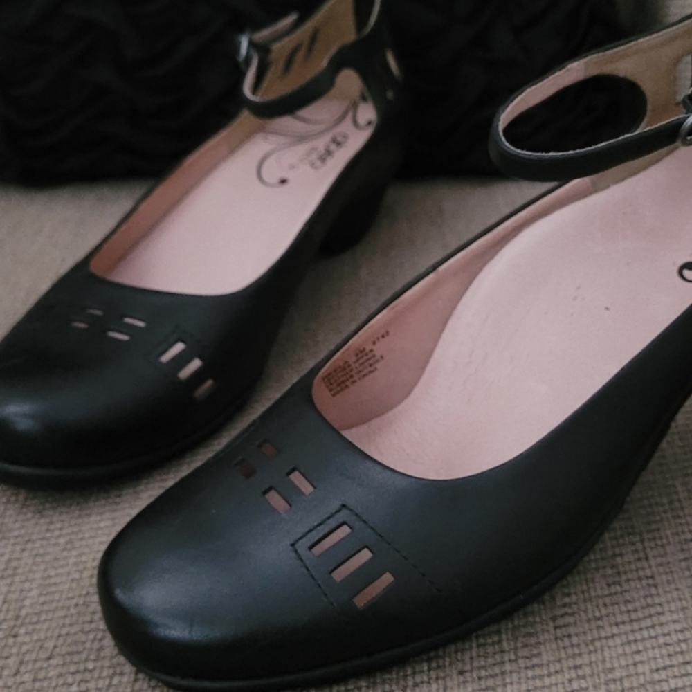 ABEO NEELA BIO SYSTEM TECH BLACK LEATHER DRESS SHOES